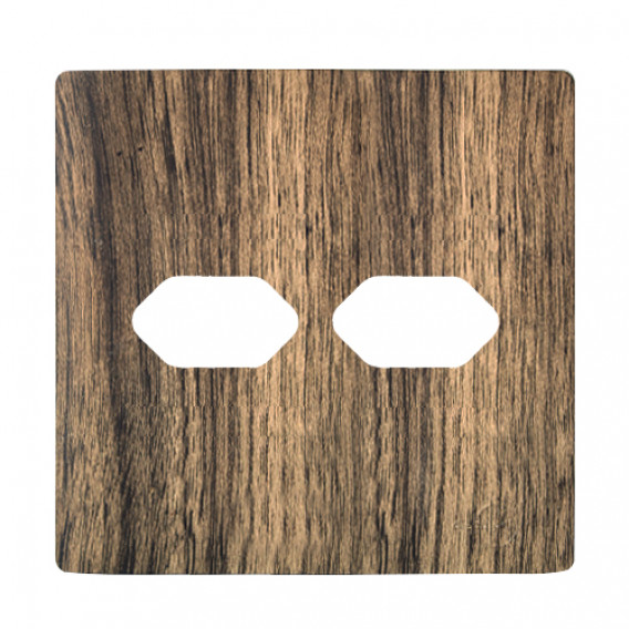 Placa p/ 2 Tomadas 4x4 - Novara Carvalho Placa p/ 2 Tomadas 4x4 - Novara Carvalho